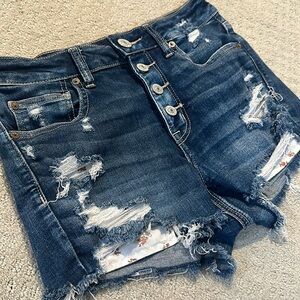 American Eagle Hi Rise Shortie Jean Shorts